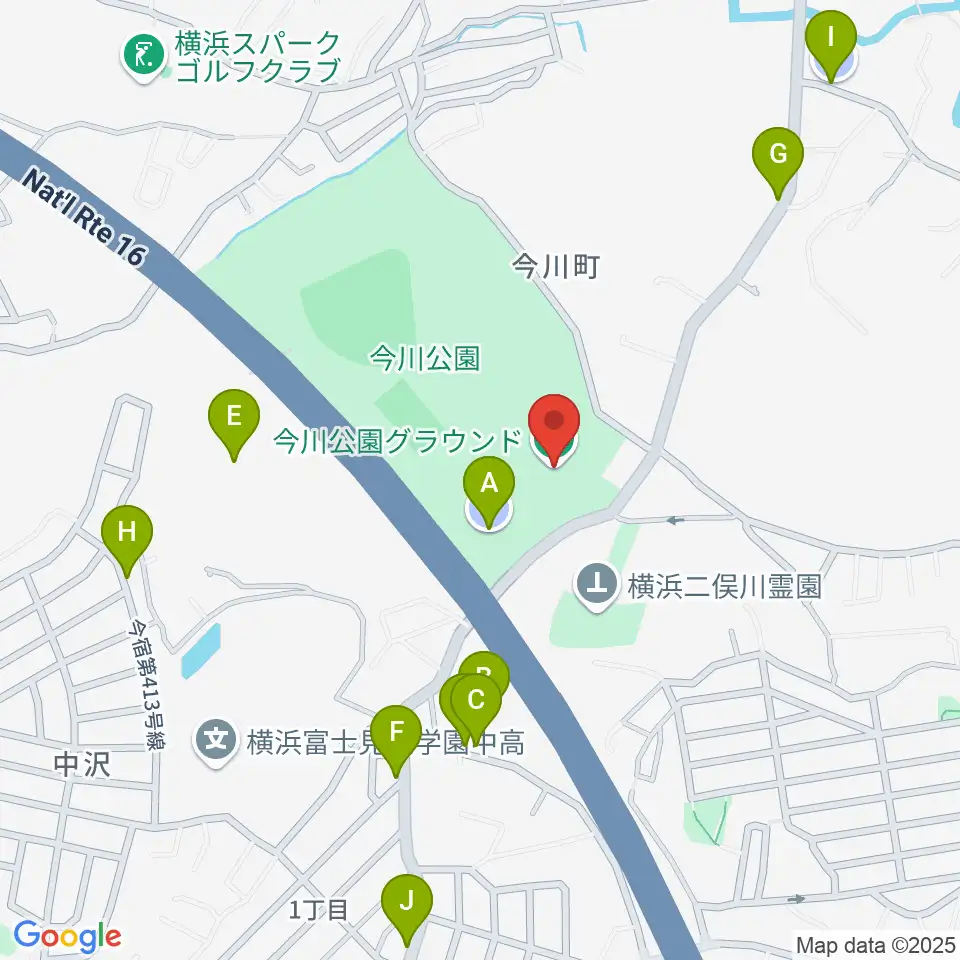 今川公園多目的運動広場周辺の駐車場・コインパーキング一覧地図