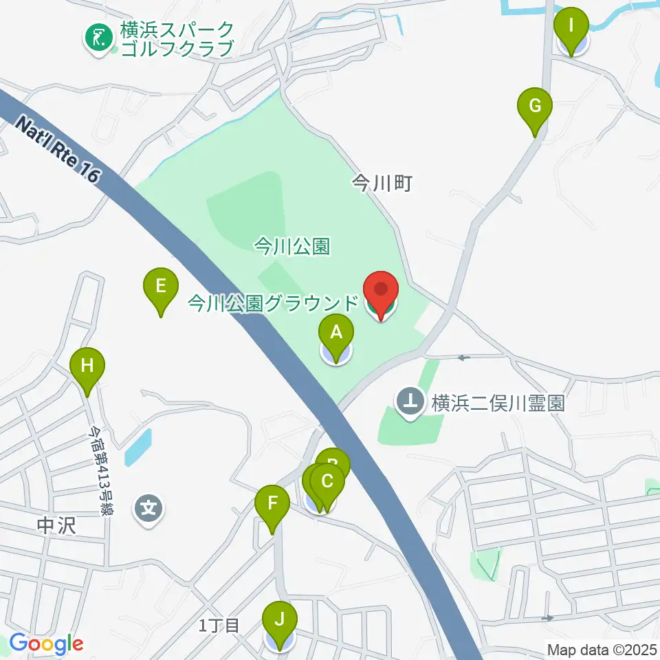 今川公園多目的運動広場周辺の駐車場・コインパーキング一覧地図