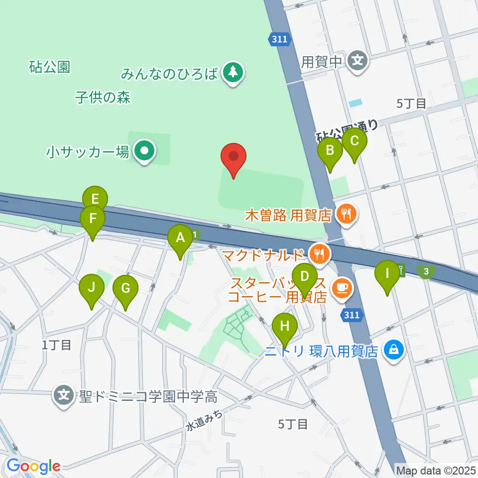 砧公園軟式野球場周辺の駐車場・コインパーキング一覧地図