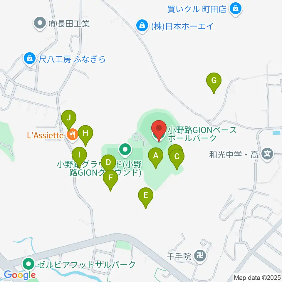 小野路GIONベースボールパーク周辺の駐車場・コインパーキング一覧地図