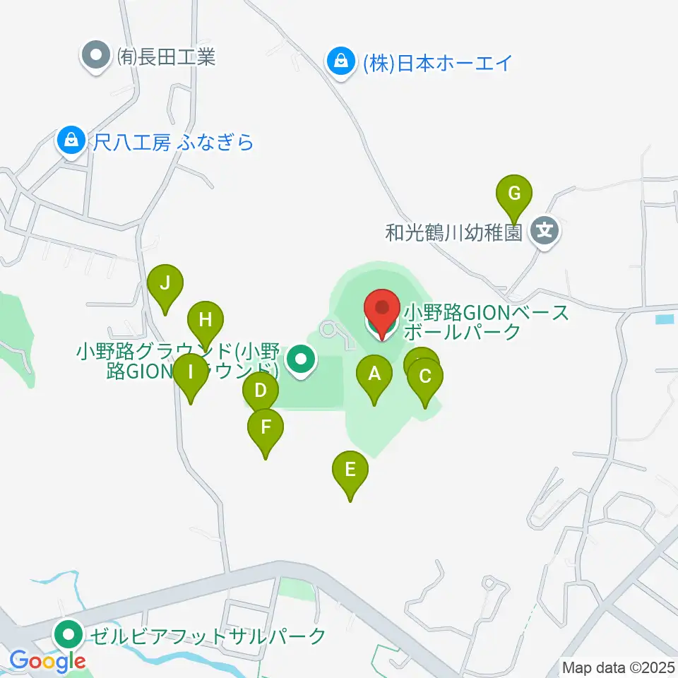小野路GIONベースボールパーク周辺の駐車場・コインパーキング一覧地図