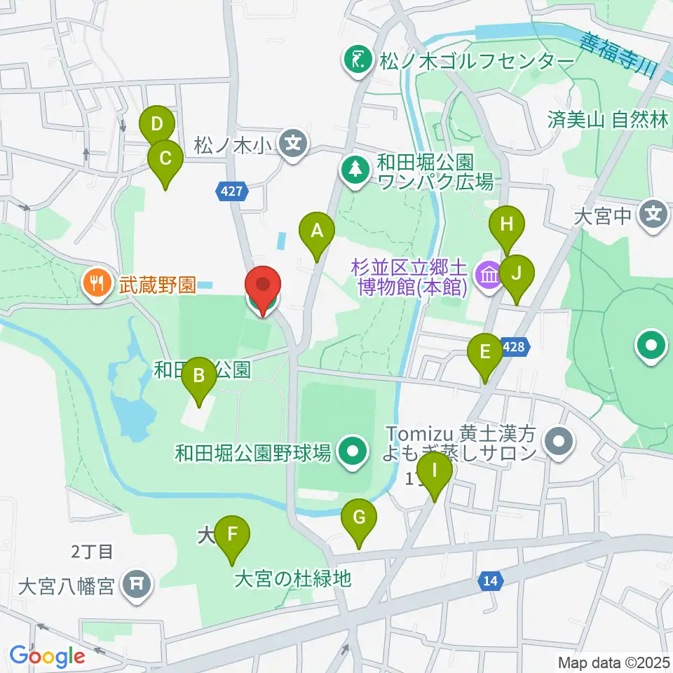 松ノ木運動場軟式野球場周辺の駐車場・コインパーキング一覧地図