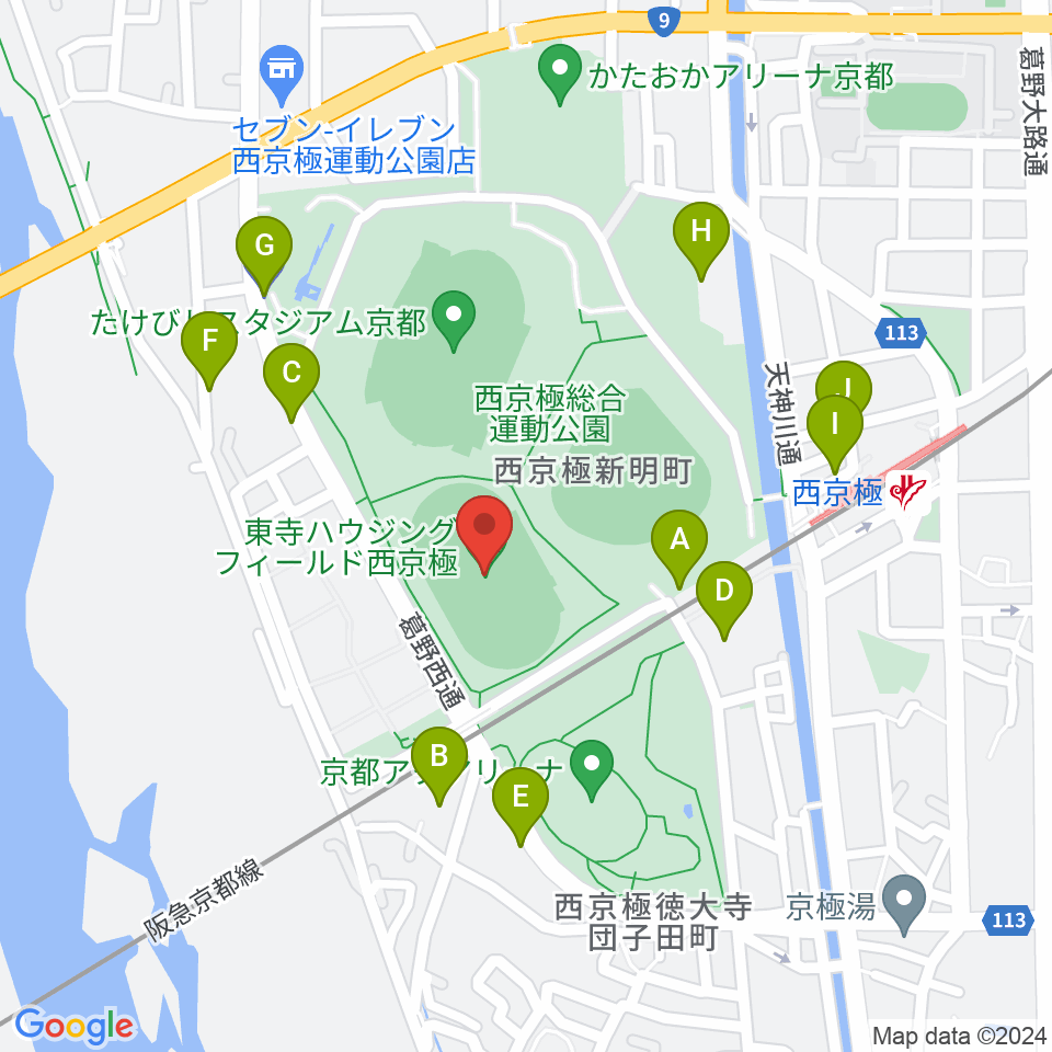 東寺ハウジングフィールド西京極周辺の駐車場・コインパーキング一覧地図