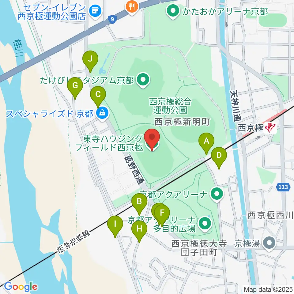 東寺ハウジングフィールド西京極周辺の駐車場・コインパーキング一覧地図