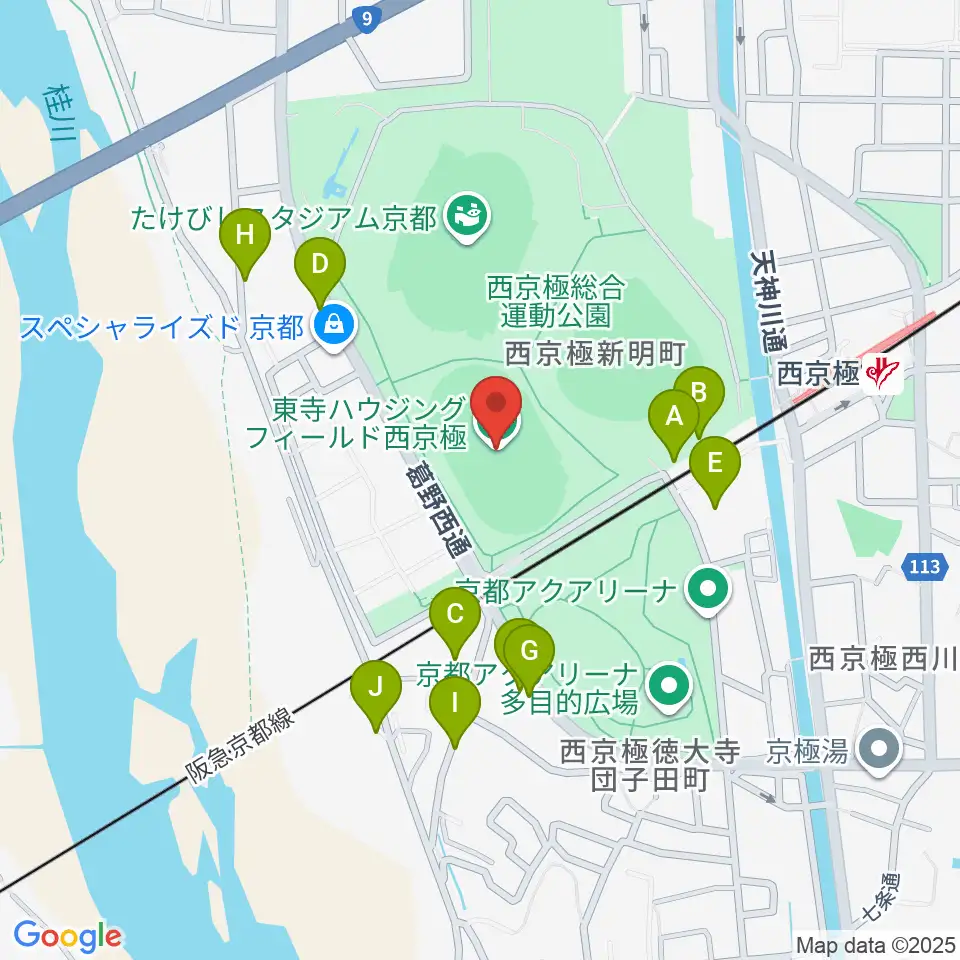 東寺ハウジングフィールド西京極周辺の駐車場・コインパーキング一覧地図