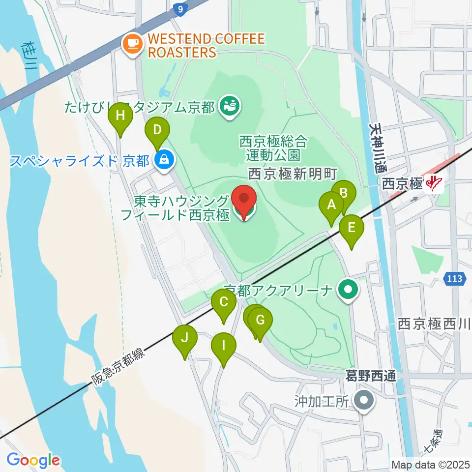 東寺ハウジングフィールド西京極周辺の駐車場・コインパーキング一覧地図
