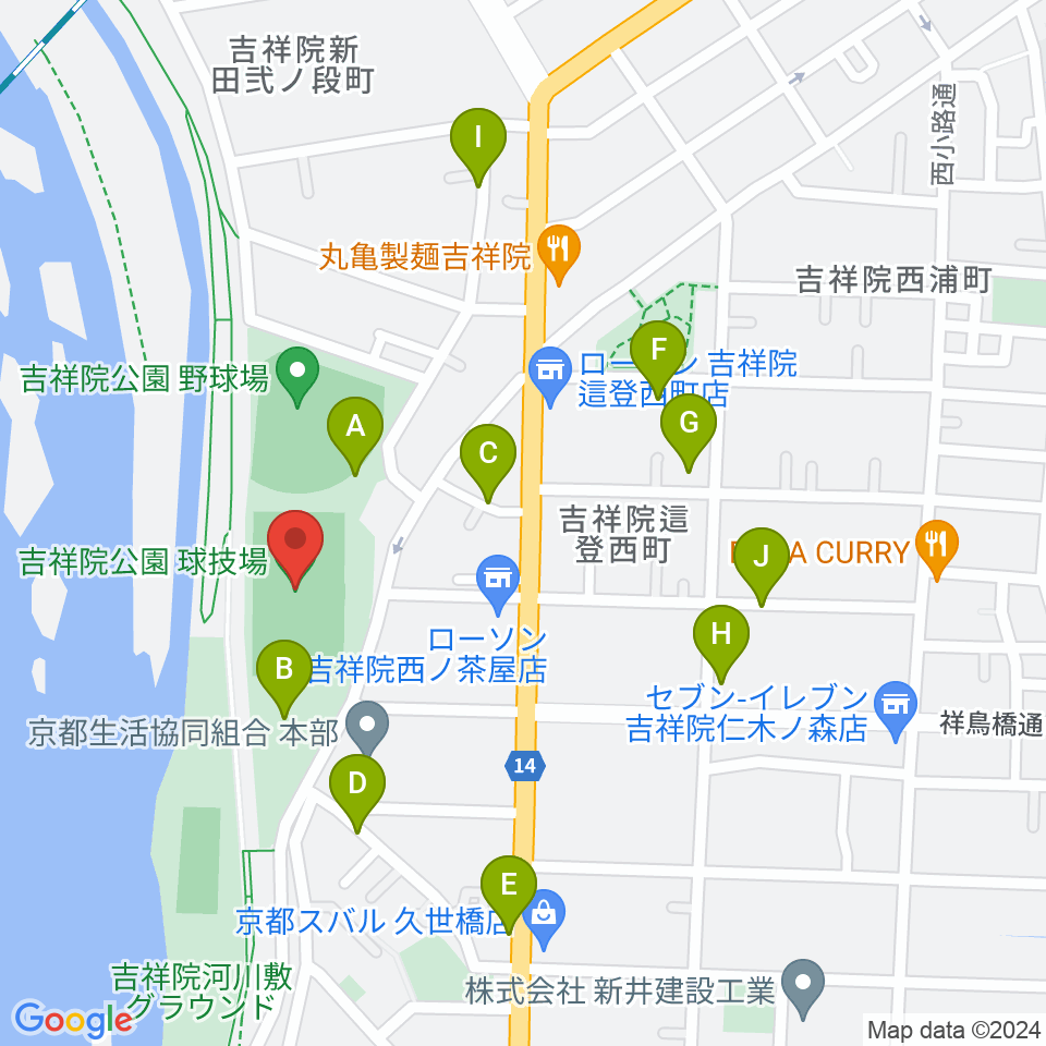 SBSロジコム吉祥院公園球技場周辺の駐車場・コインパーキング一覧地図