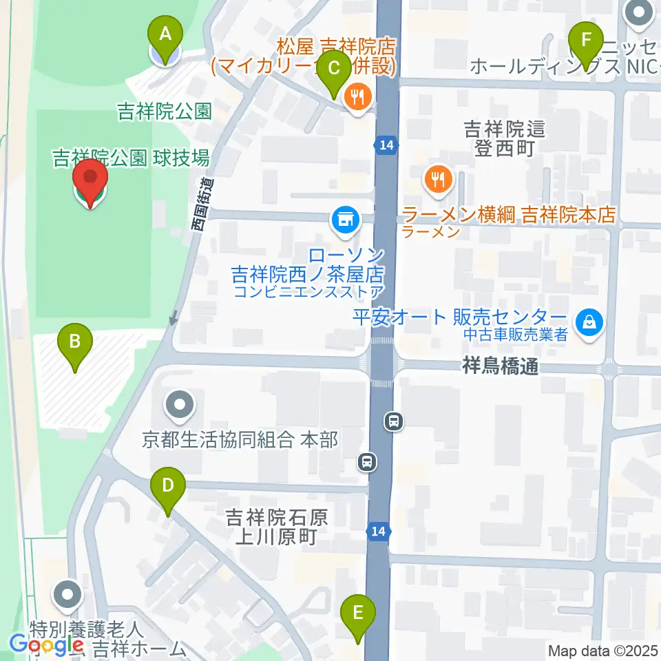 SBSロジコム吉祥院公園球技場周辺の駐車場・コインパーキング一覧地図