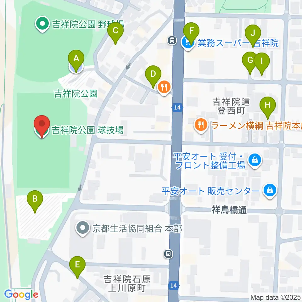 SBSロジコム吉祥院公園球技場周辺の駐車場・コインパーキング一覧地図