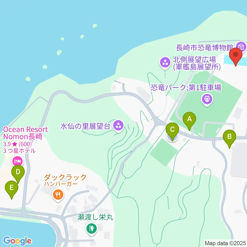 ベネックス恐竜博物館周辺の駐車場・コインパーキング一覧地図