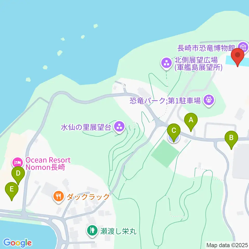 ベネックス恐竜博物館周辺の駐車場・コインパーキング一覧地図