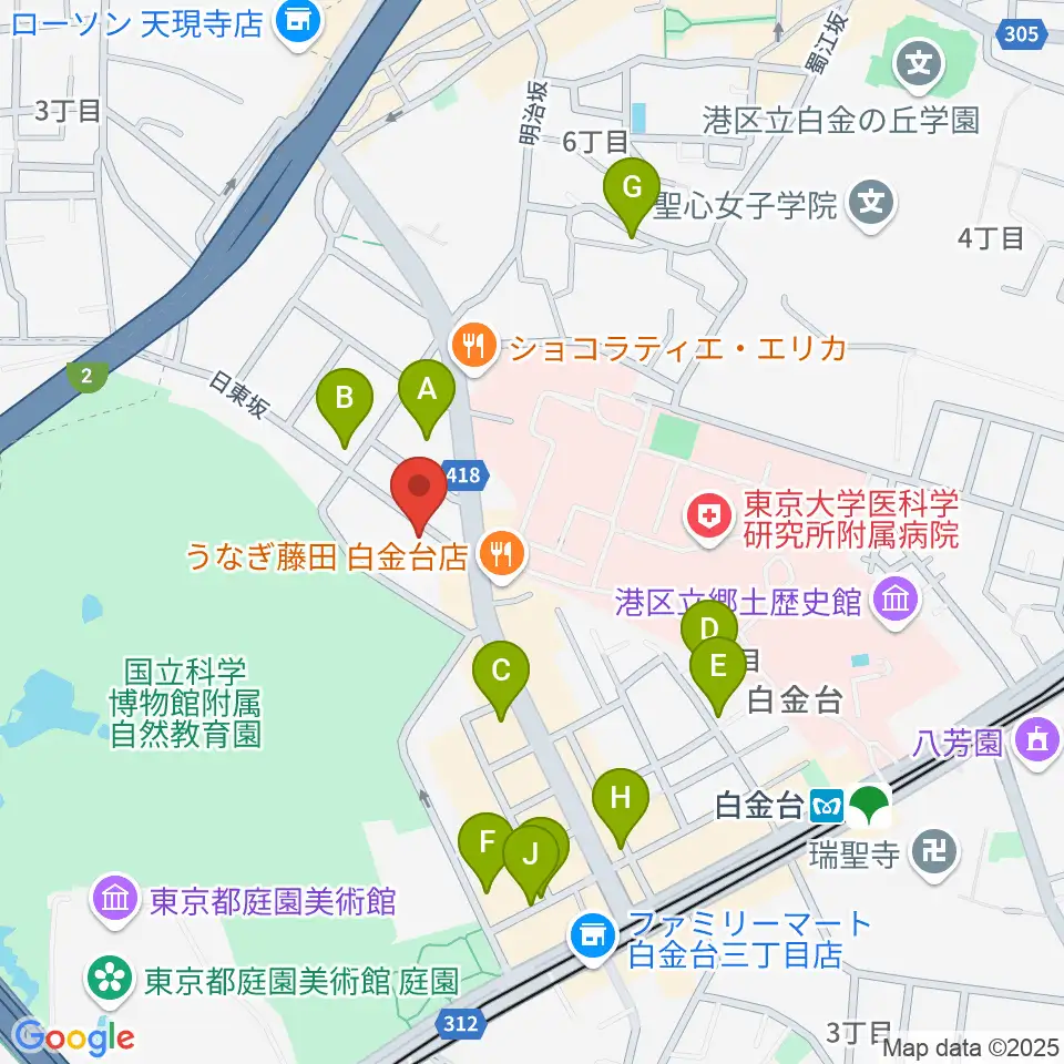 松岡美術館周辺の駐車場・コインパーキング一覧地図