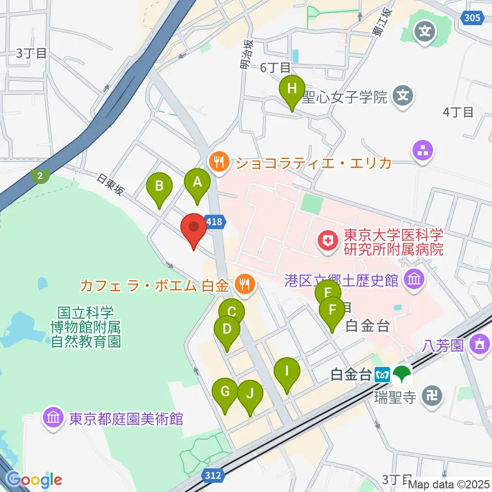 松岡美術館周辺の駐車場・コインパーキング一覧地図