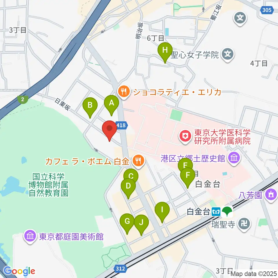 松岡美術館周辺の駐車場・コインパーキング一覧地図