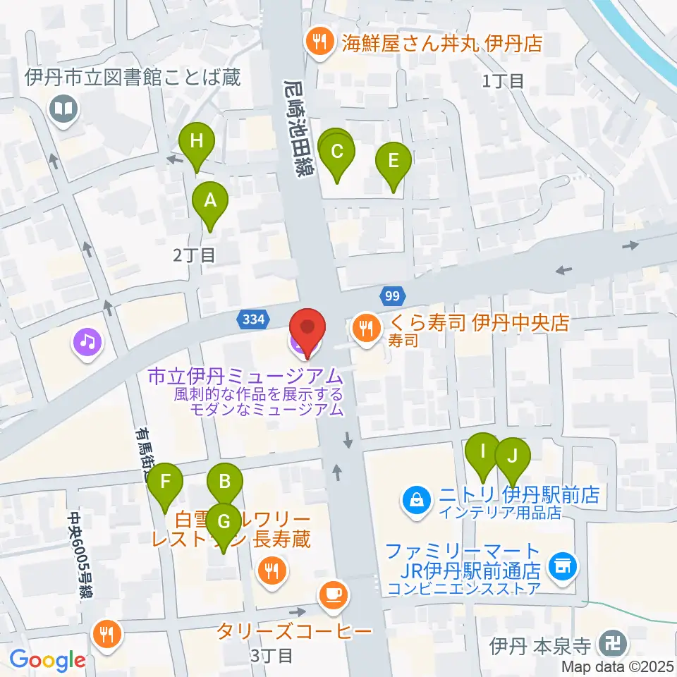 市立伊丹ミュージアム周辺の駐車場・コインパーキング一覧地図