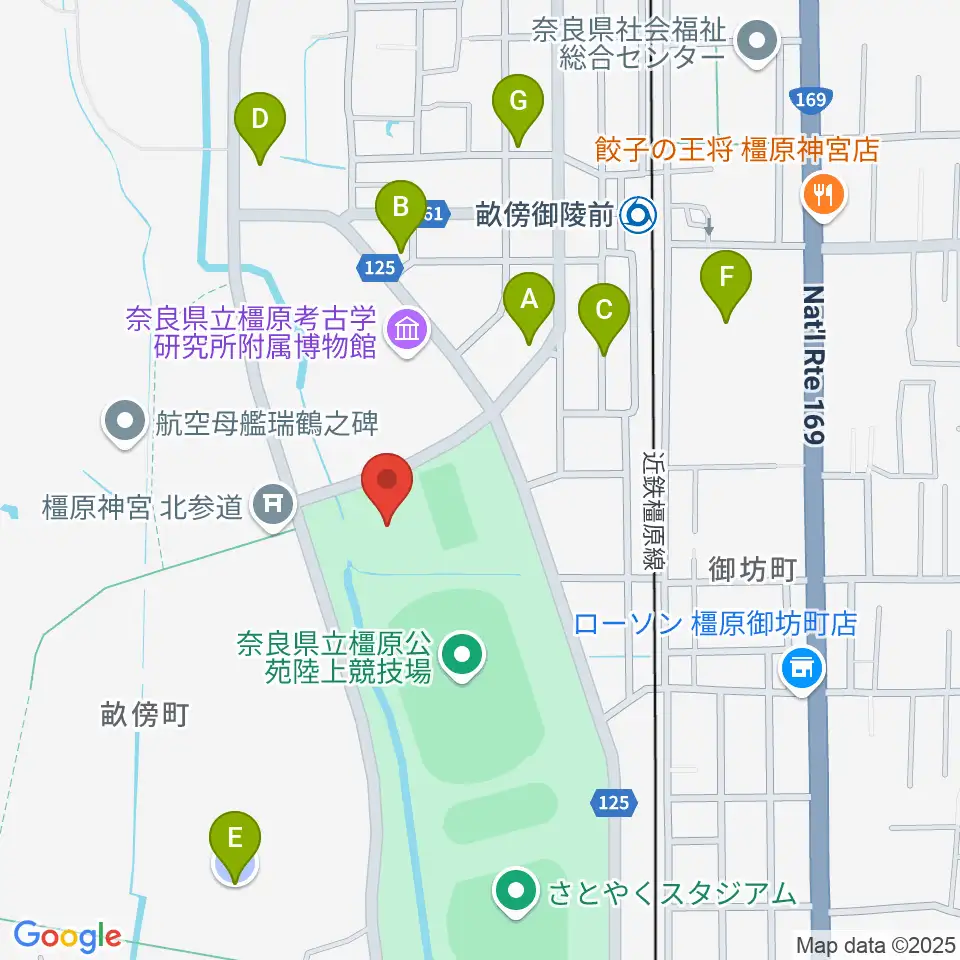 ジェイテクトアリーナ奈良周辺の駐車場・コインパーキング一覧地図
