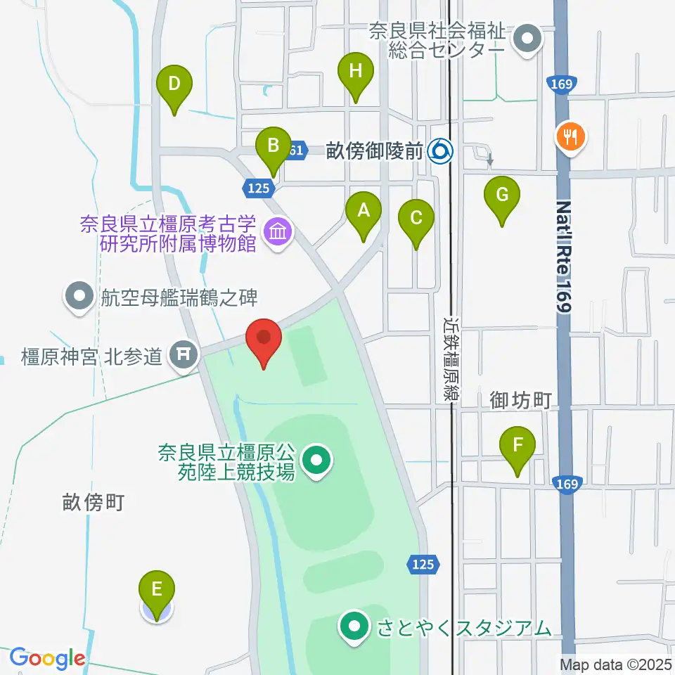 ジェイテクトアリーナ奈良周辺の駐車場・コインパーキング一覧地図