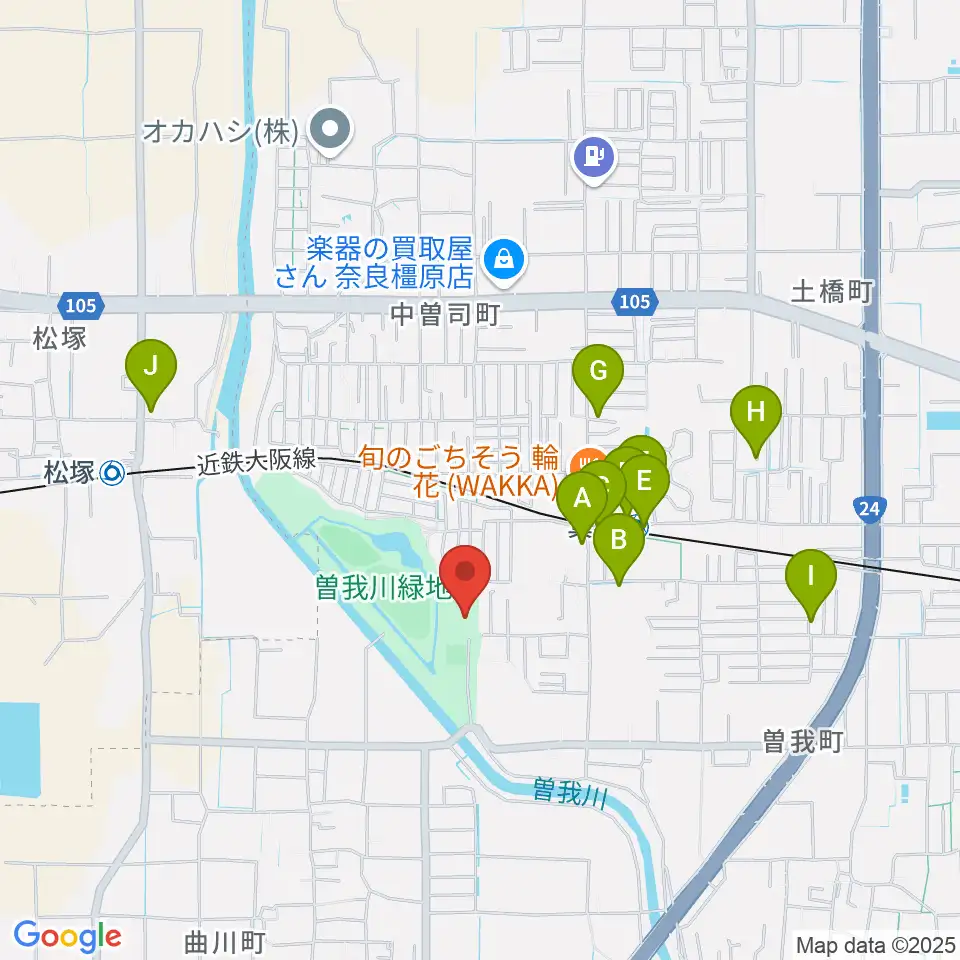 曽我川緑地体育館周辺の駐車場・コインパーキング一覧地図
