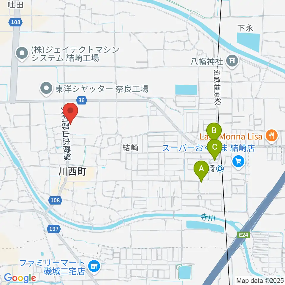 川西町中央体育館周辺の駐車場・コインパーキング一覧地図