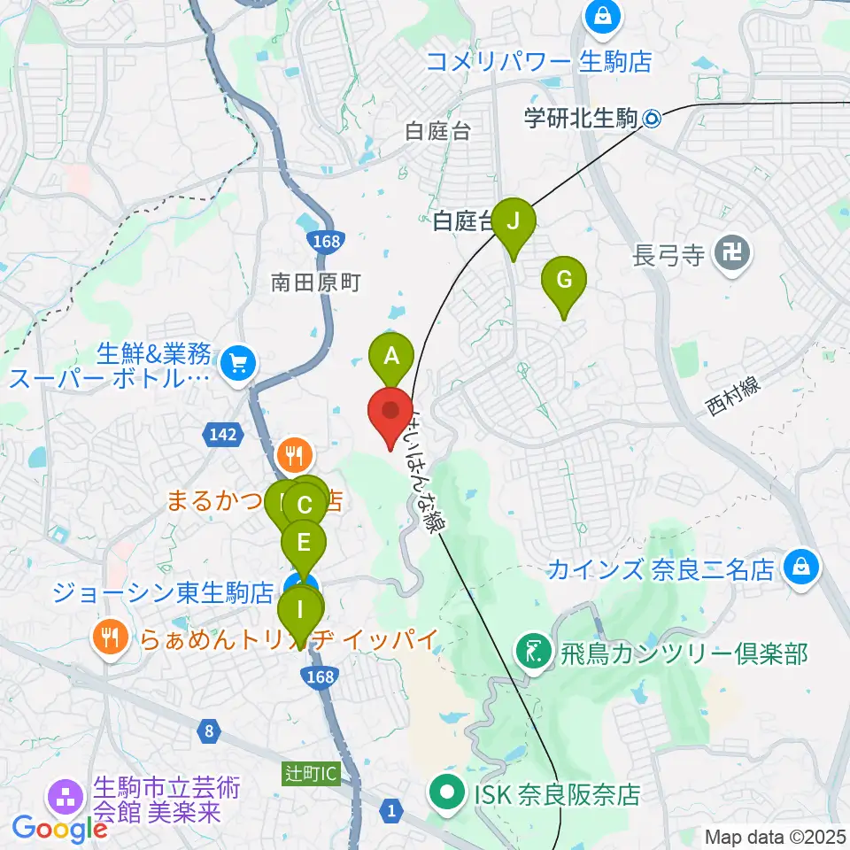 生駒市体育協会総合S.C.体育館周辺の駐車場・コインパーキング一覧地図