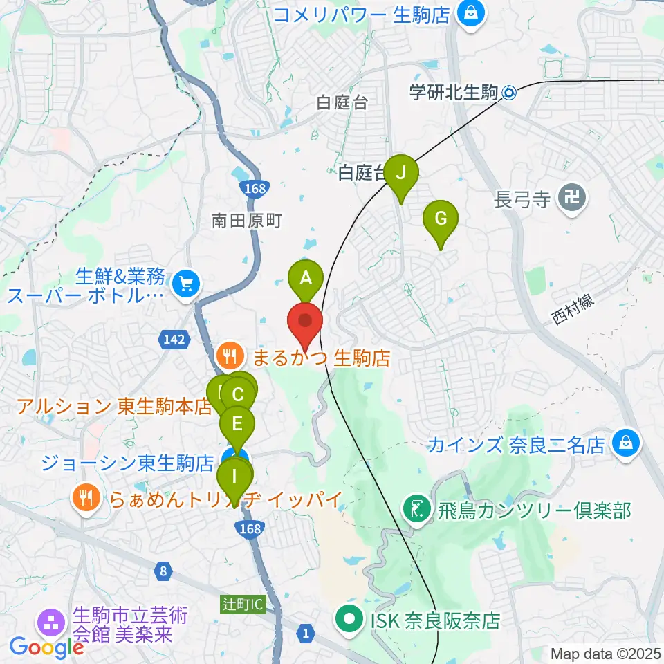 生駒市体育協会総合S.C.体育館周辺の駐車場・コインパーキング一覧地図