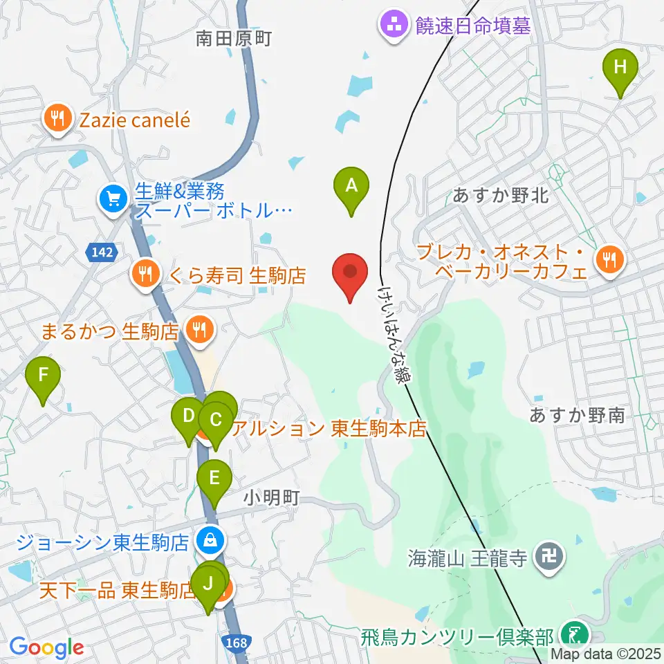 生駒市体育協会総合S.C.体育館周辺の駐車場・コインパーキング一覧地図