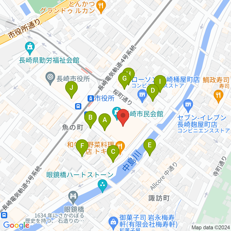 長崎市民体育館 周辺の駐車場・コインパーキング一覧地図