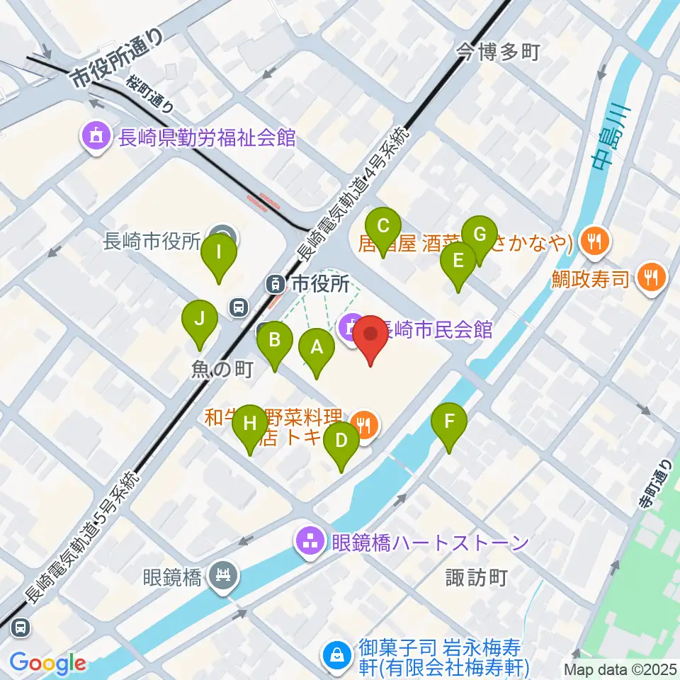 長崎市民体育館 周辺の駐車場・コインパーキング一覧地図