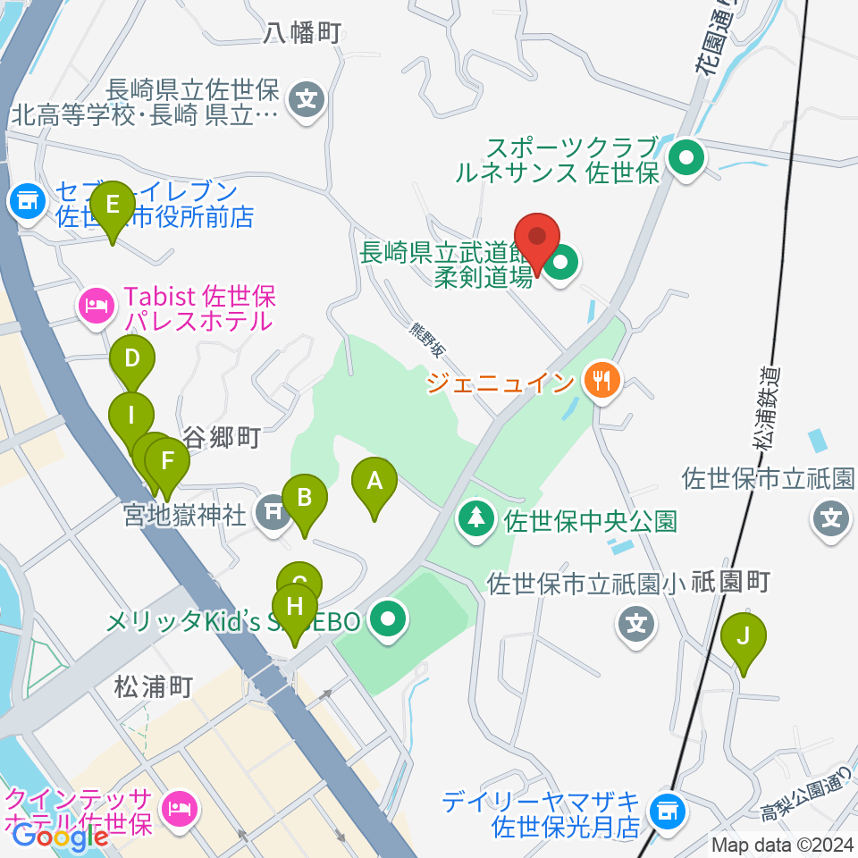 長崎県立武道館周辺の駐車場・コインパーキング一覧地図