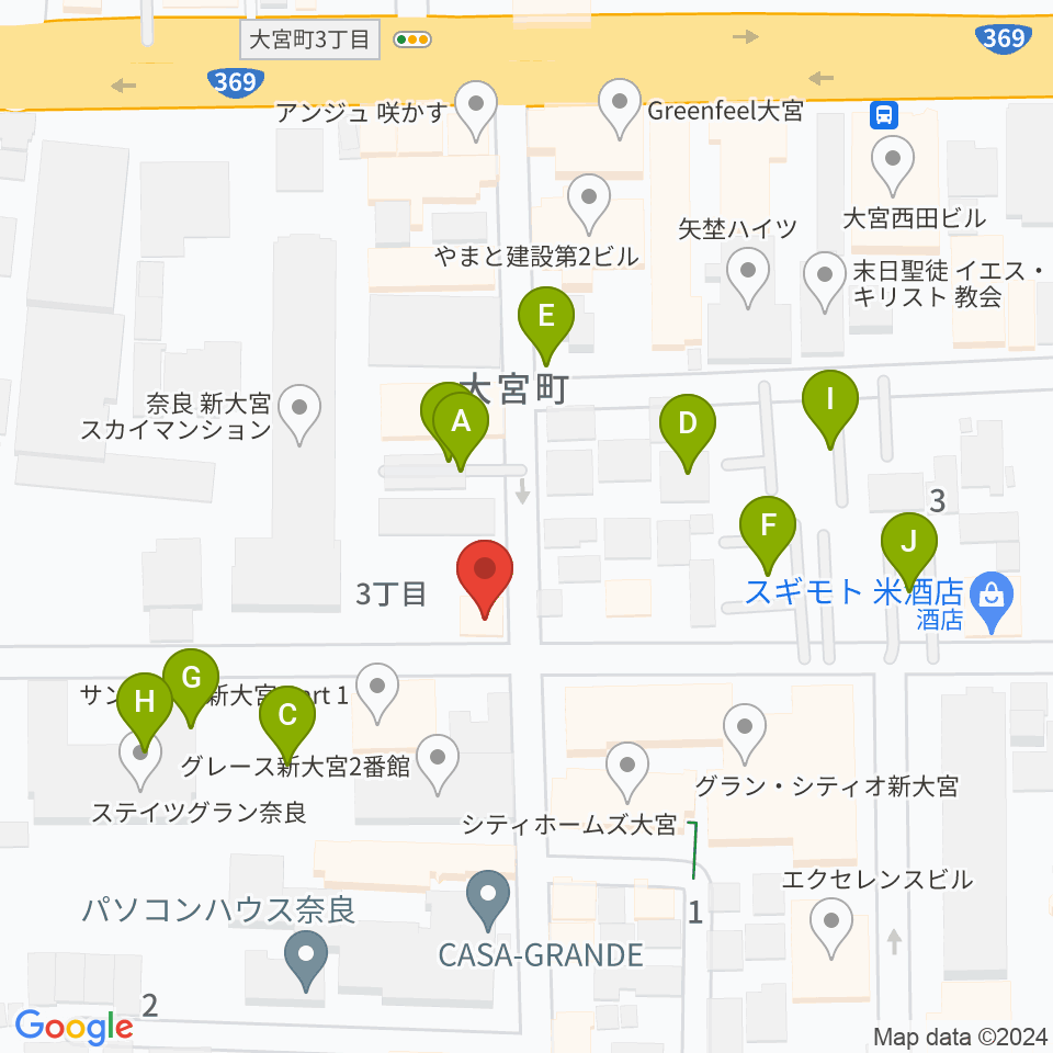 Eフラット音楽スタジオ周辺の駐車場・コインパーキング一覧地図