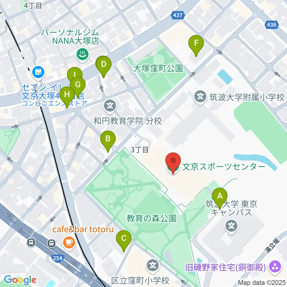 文京スポーツセンター周辺の駐車場・コインパーキング一覧地図