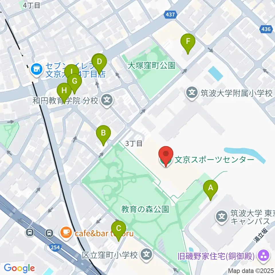 文京スポーツセンター周辺の駐車場・コインパーキング一覧地図