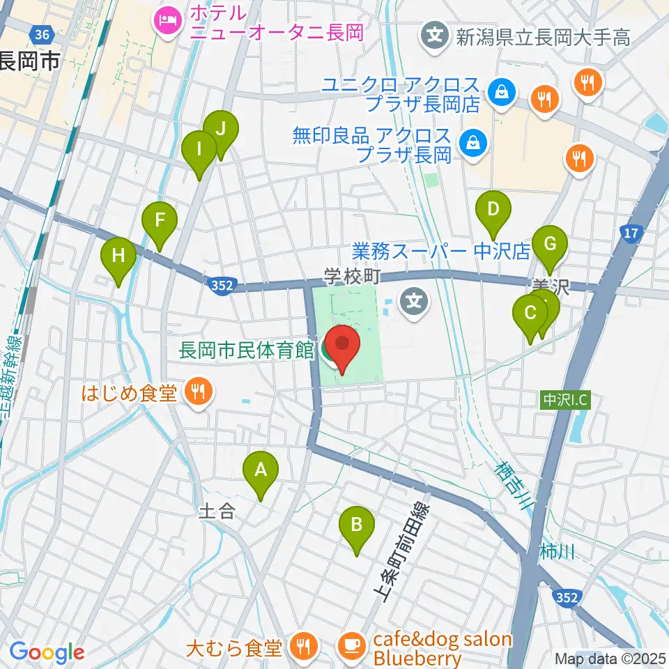 長岡市市民体育館周辺の駐車場・コインパーキング一覧地図