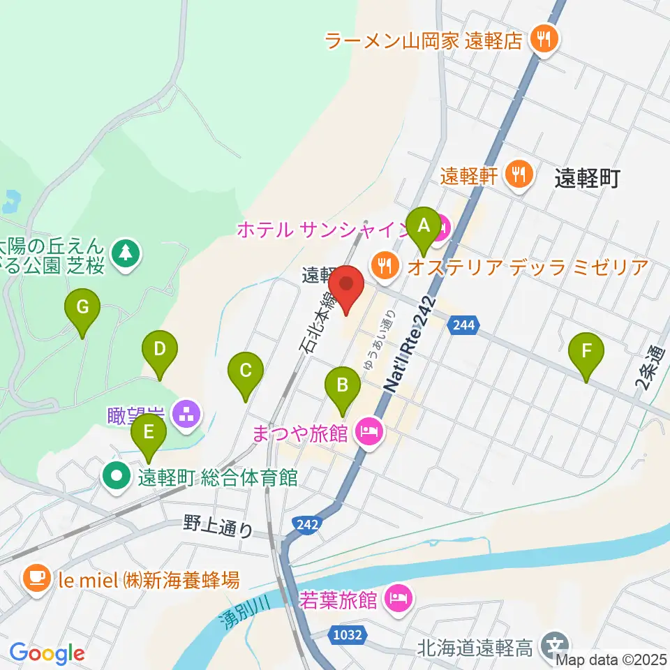 遠軽町芸術文化交流プラザ メトロプラザ周辺の駐車場・コインパーキング一覧地図