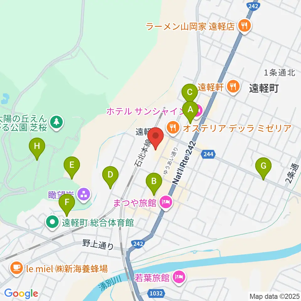 遠軽町芸術文化交流プラザ メトロプラザ周辺の駐車場・コインパーキング一覧地図