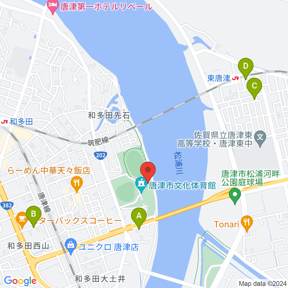 唐津市陸上競技場周辺の駐車場・コインパーキング一覧地図