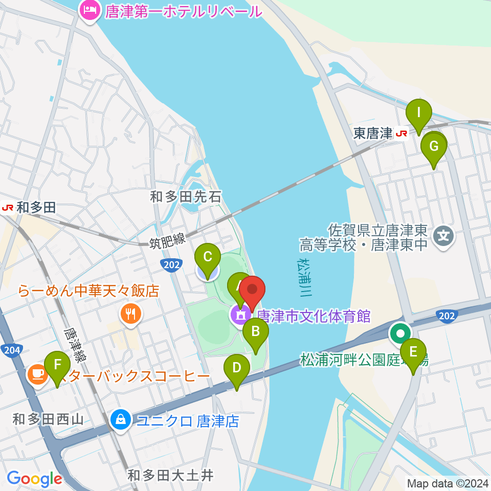 唐津市陸上競技場周辺の駐車場・コインパーキング一覧地図