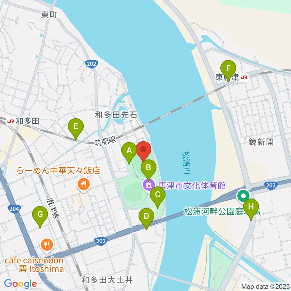 唐津市陸上競技場周辺の駐車場・コインパーキング一覧地図