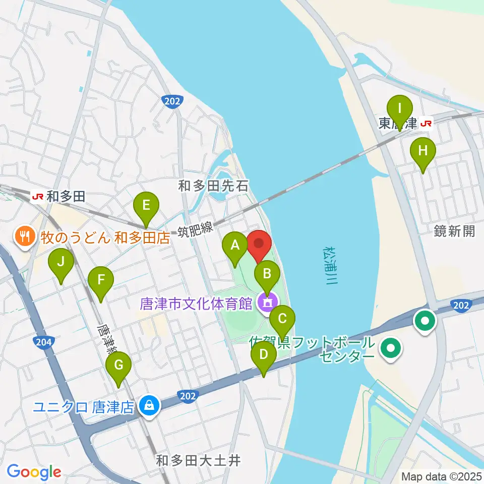 唐津市陸上競技場周辺の駐車場・コインパーキング一覧地図