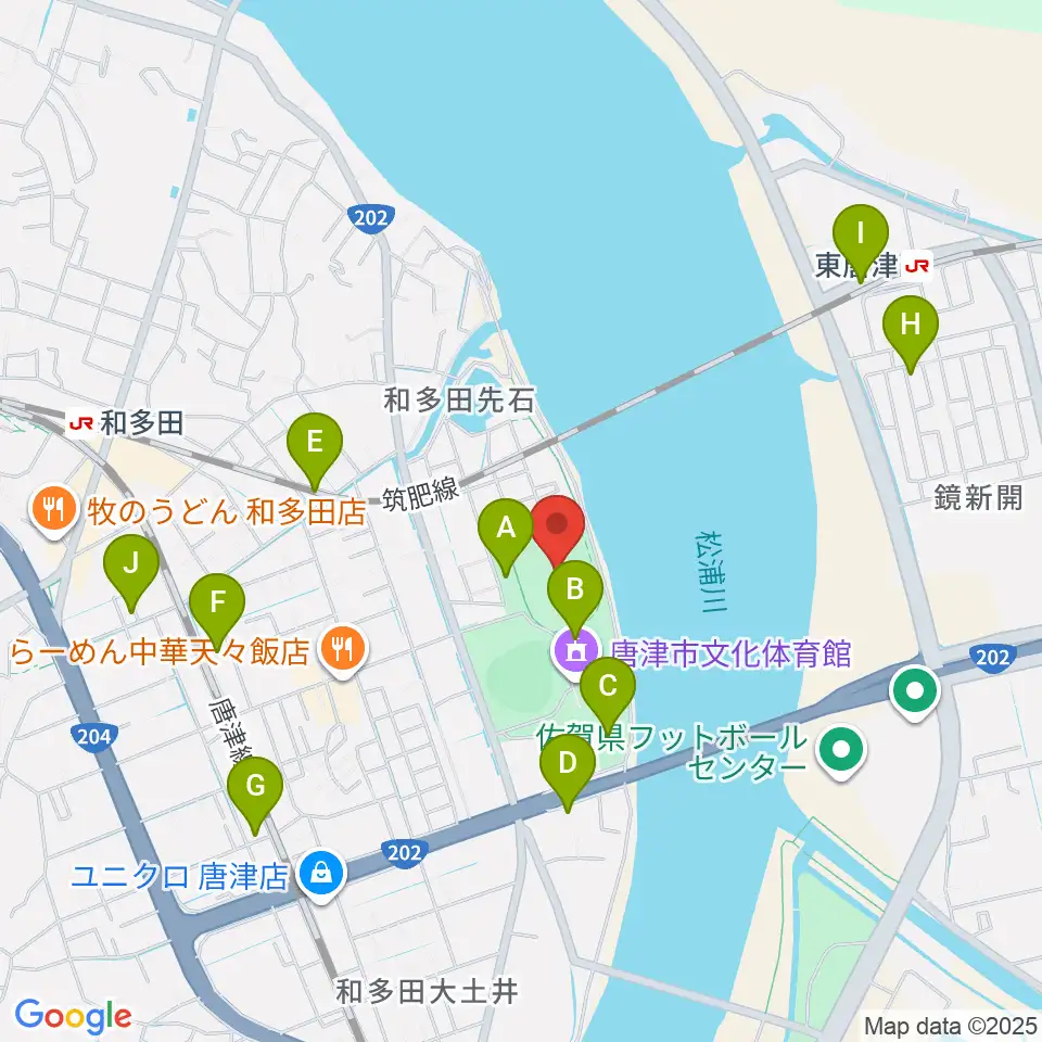 唐津市陸上競技場周辺の駐車場・コインパーキング一覧地図