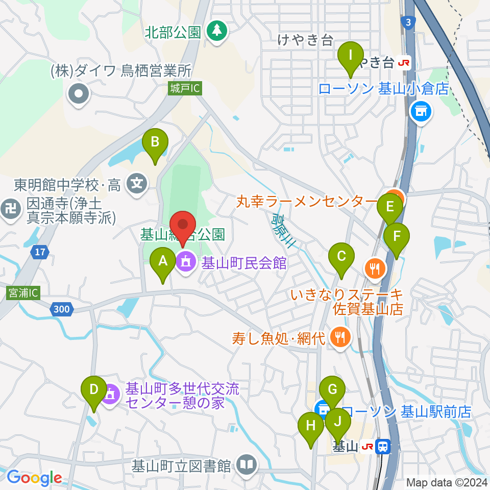 基山町総合体育館周辺の駐車場・コインパーキング一覧地図