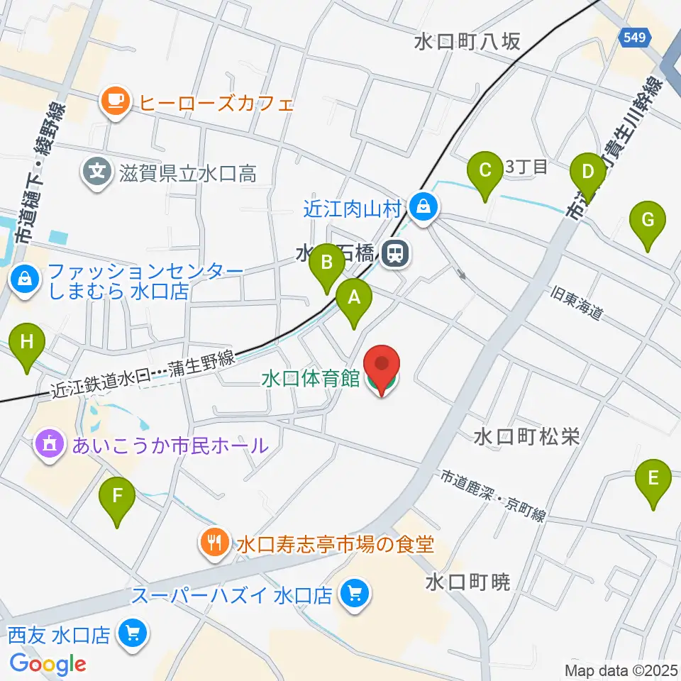 甲賀市水口体育館周辺の駐車場・コインパーキング一覧地図