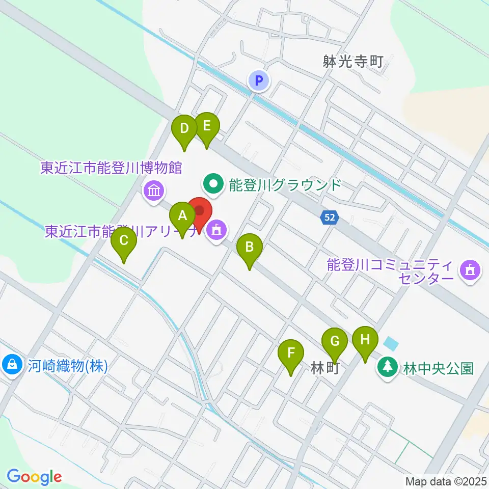 東近江市能登川アリーナ周辺の駐車場・コインパーキング一覧地図