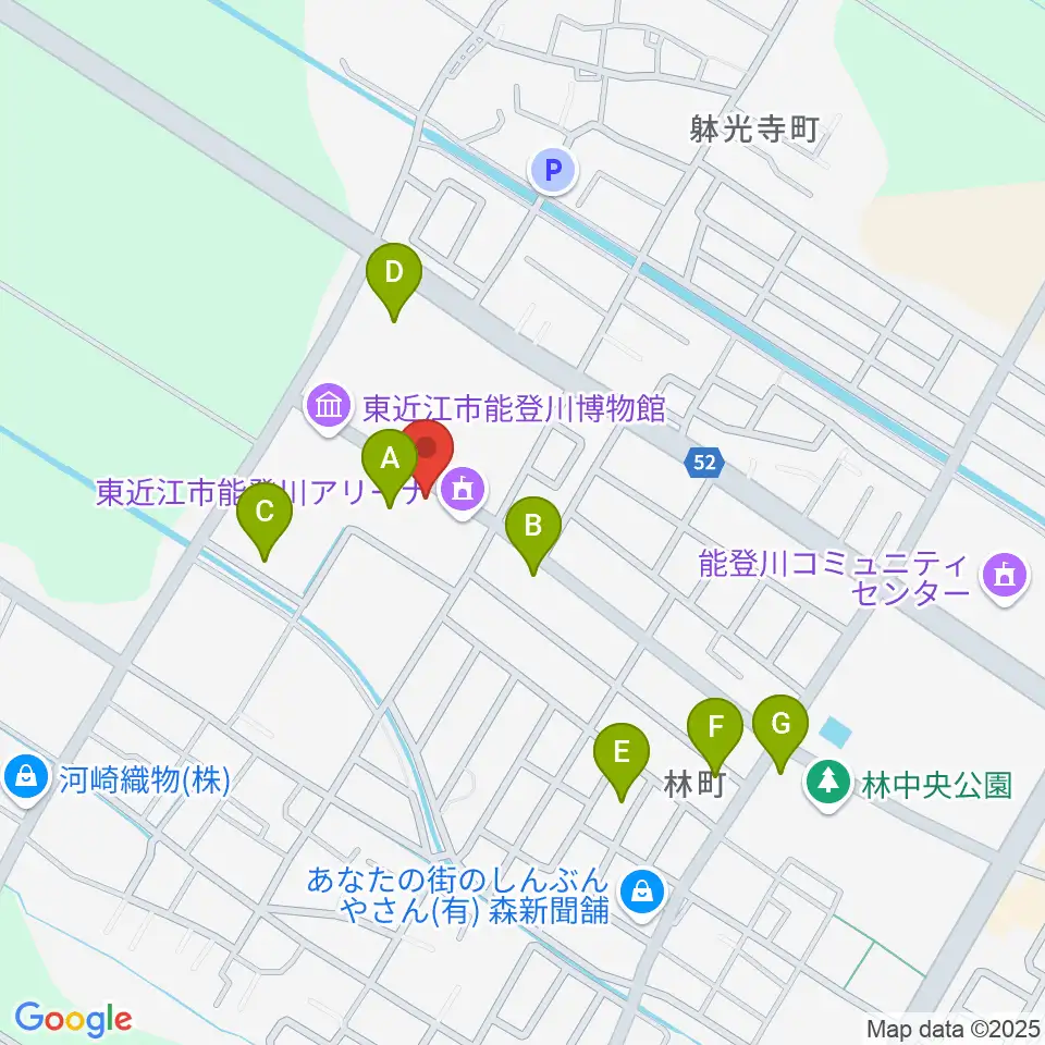 東近江市能登川アリーナ周辺の駐車場・コインパーキング一覧地図