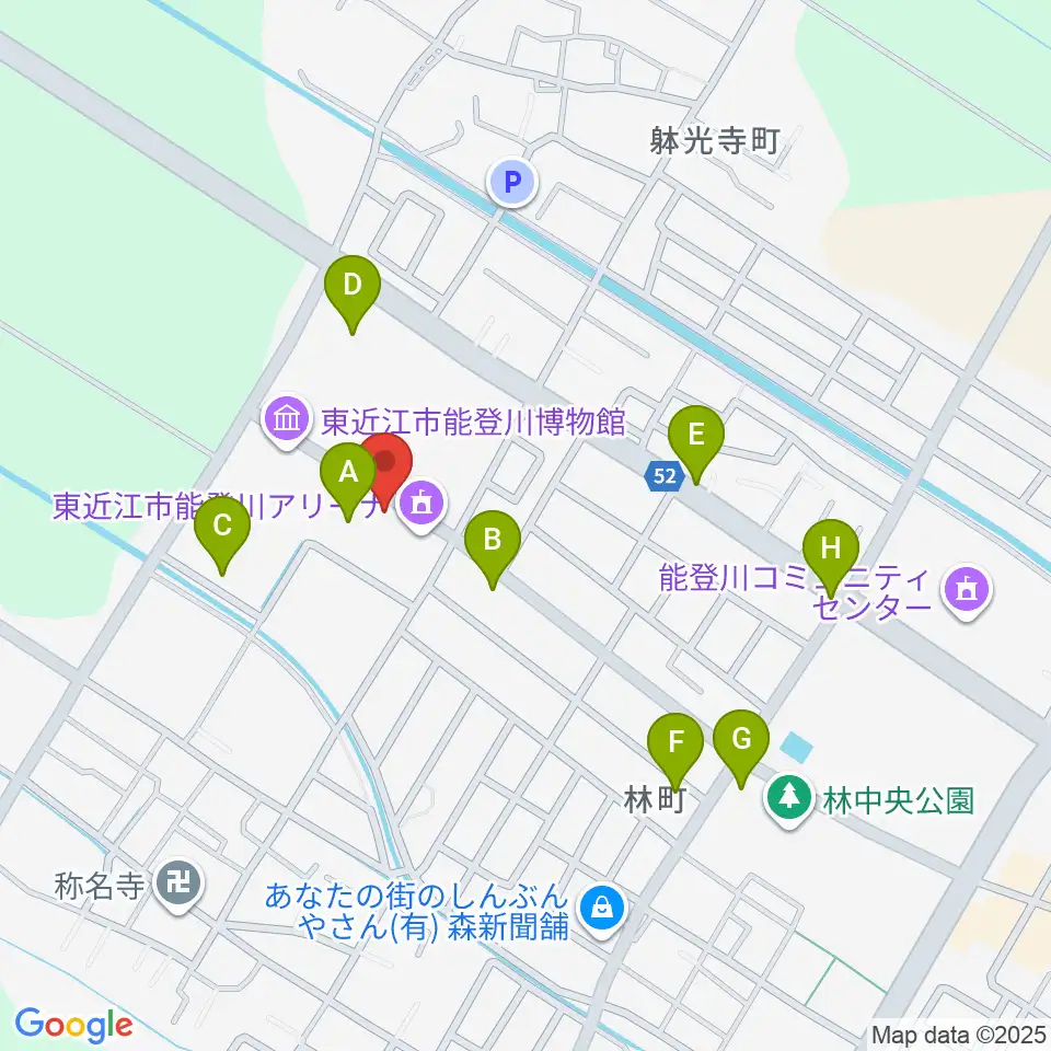 東近江市能登川アリーナ周辺の駐車場・コインパーキング一覧地図
