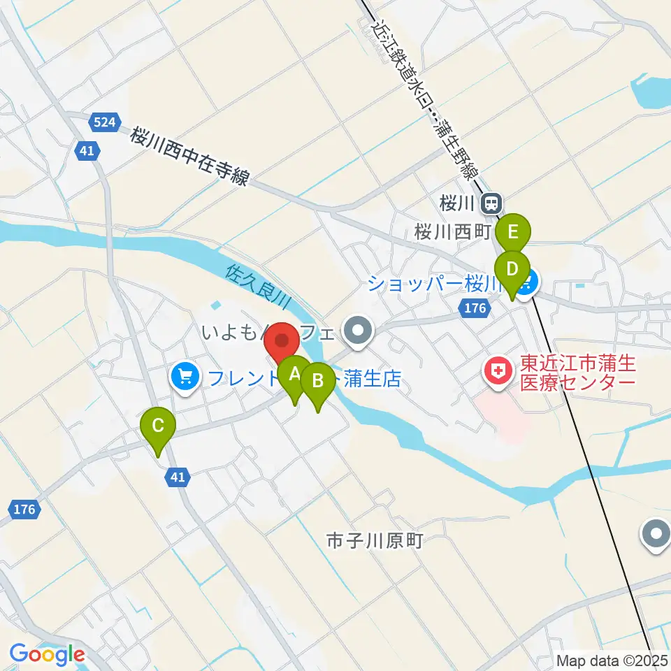 東近江市蒲生体育館周辺の駐車場・コインパーキング一覧地図