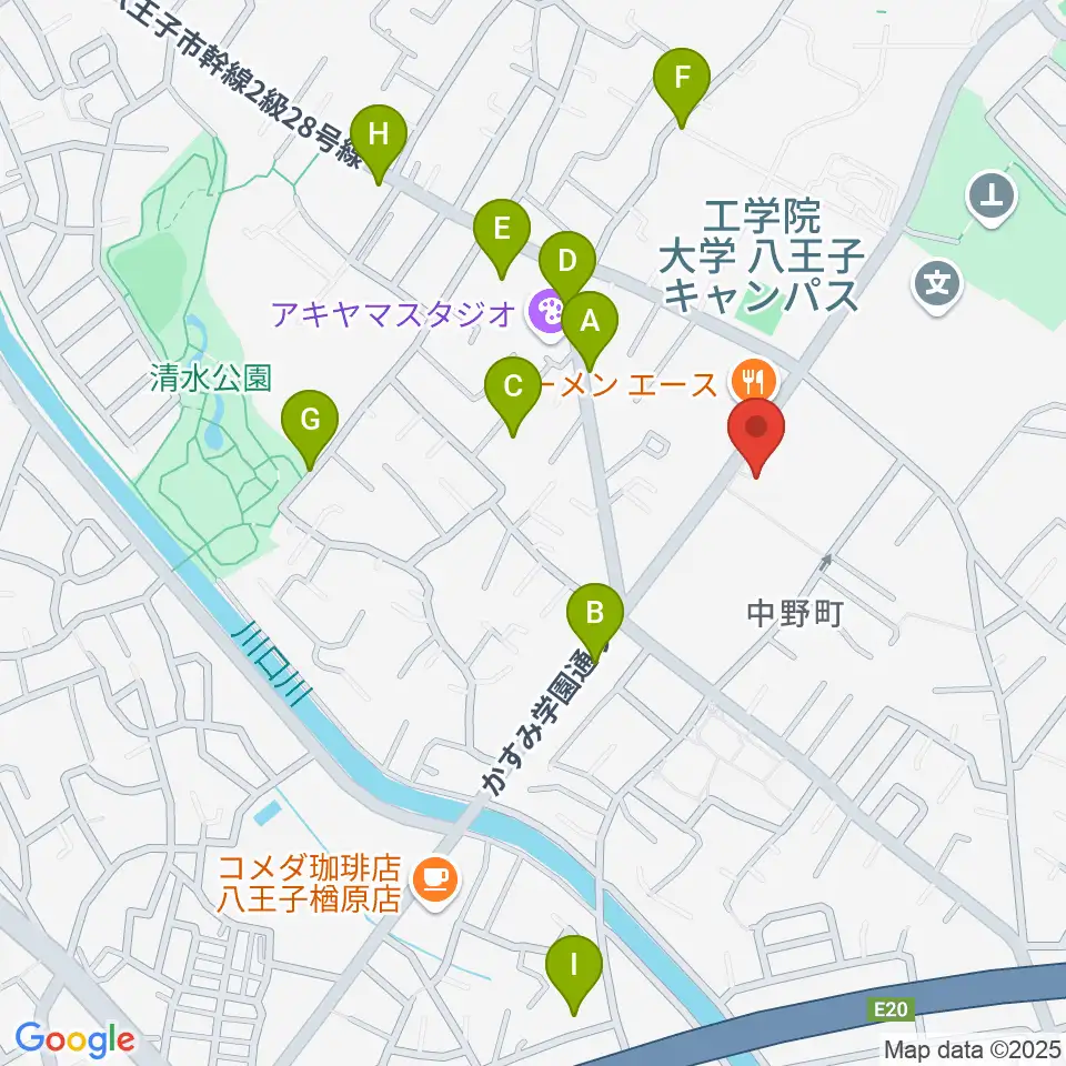 八王子市甲の原体育館周辺の駐車場・コインパーキング一覧地図
