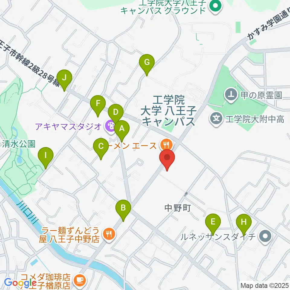 八王子市甲の原体育館周辺の駐車場・コインパーキング一覧地図