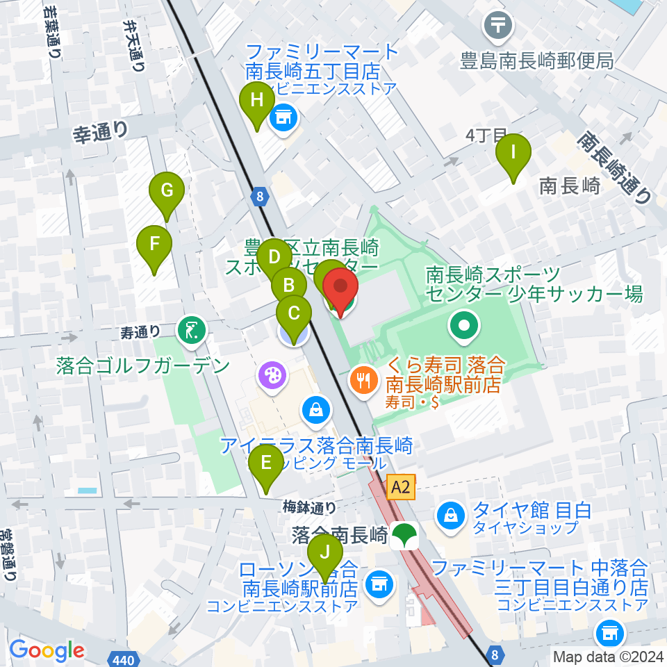 豊島区南長崎スポーツセンター周辺の駐車場・コインパーキング一覧地図