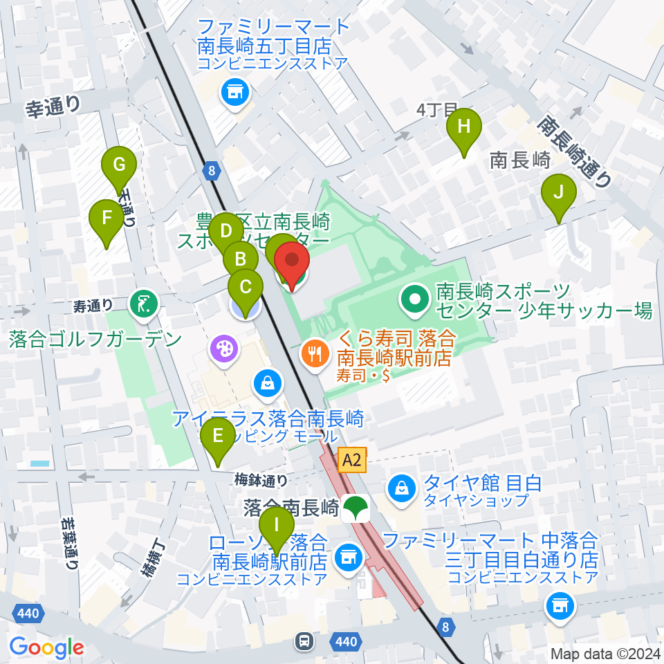 豊島区南長崎スポーツセンター周辺の駐車場・コインパーキング一覧地図